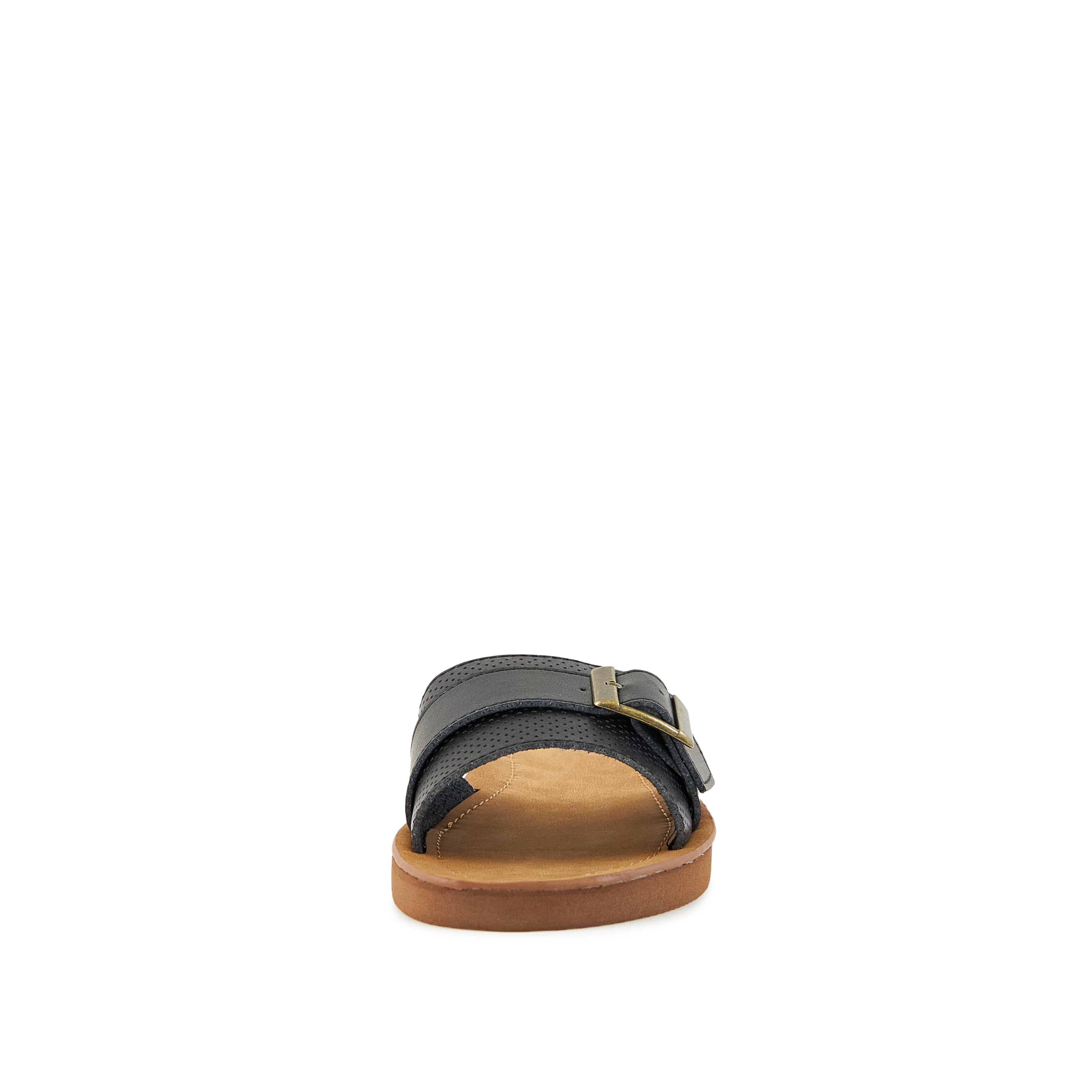 Pear Buckle Down Sandals in Black