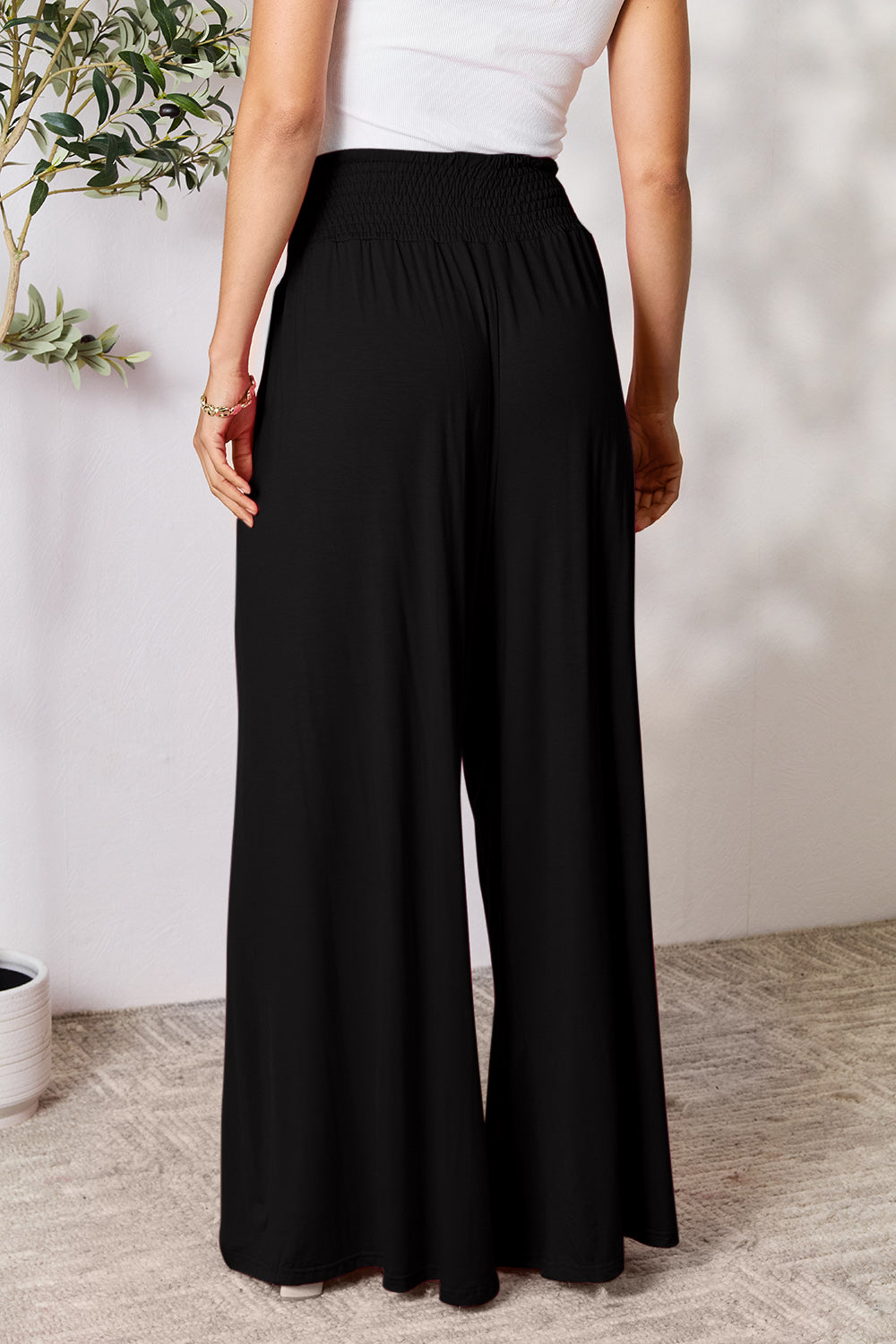 CloudSoft Smocked Waist Wide Leg Pants