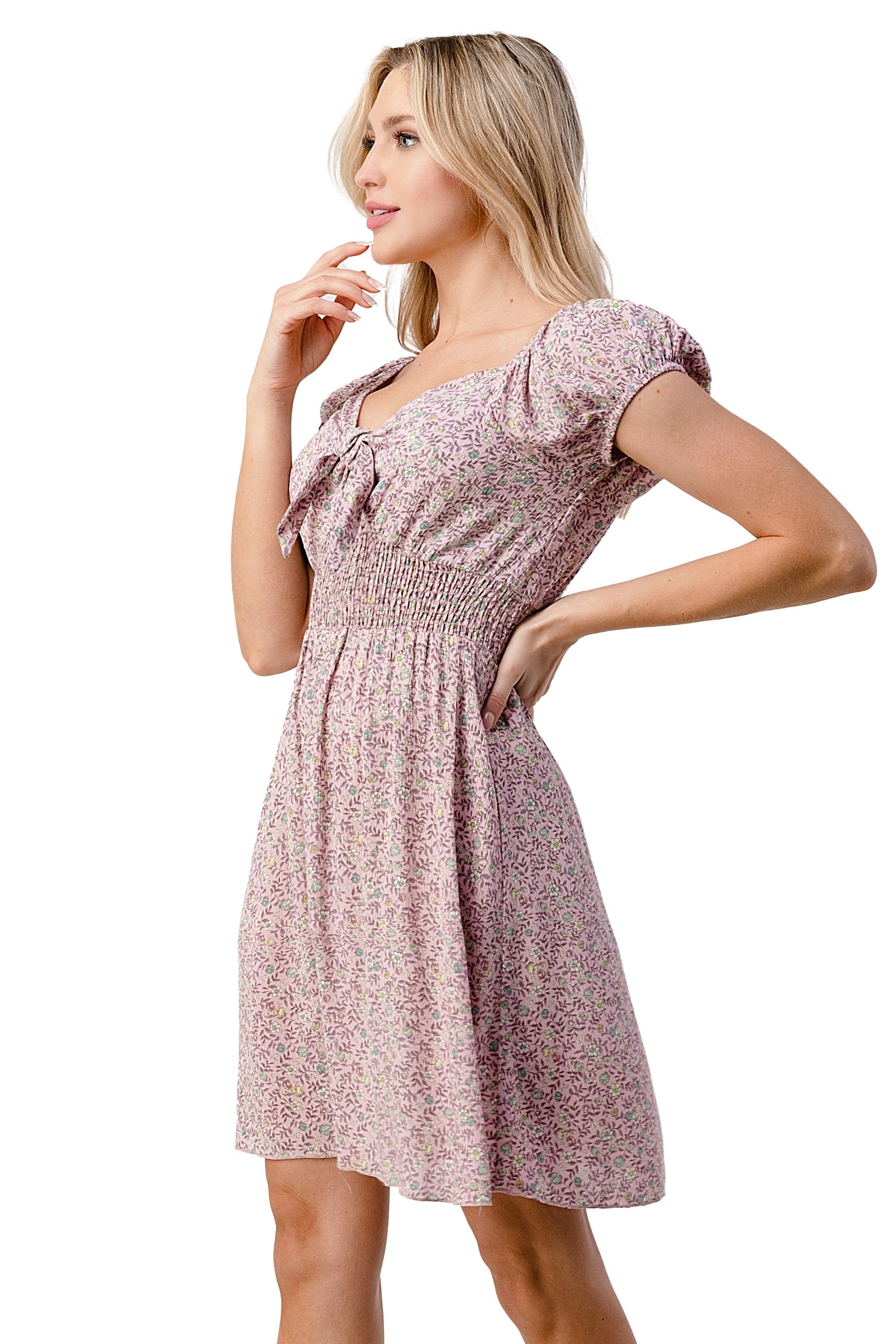 ARROW Bow Tie Sleeve Floral Emma Dress