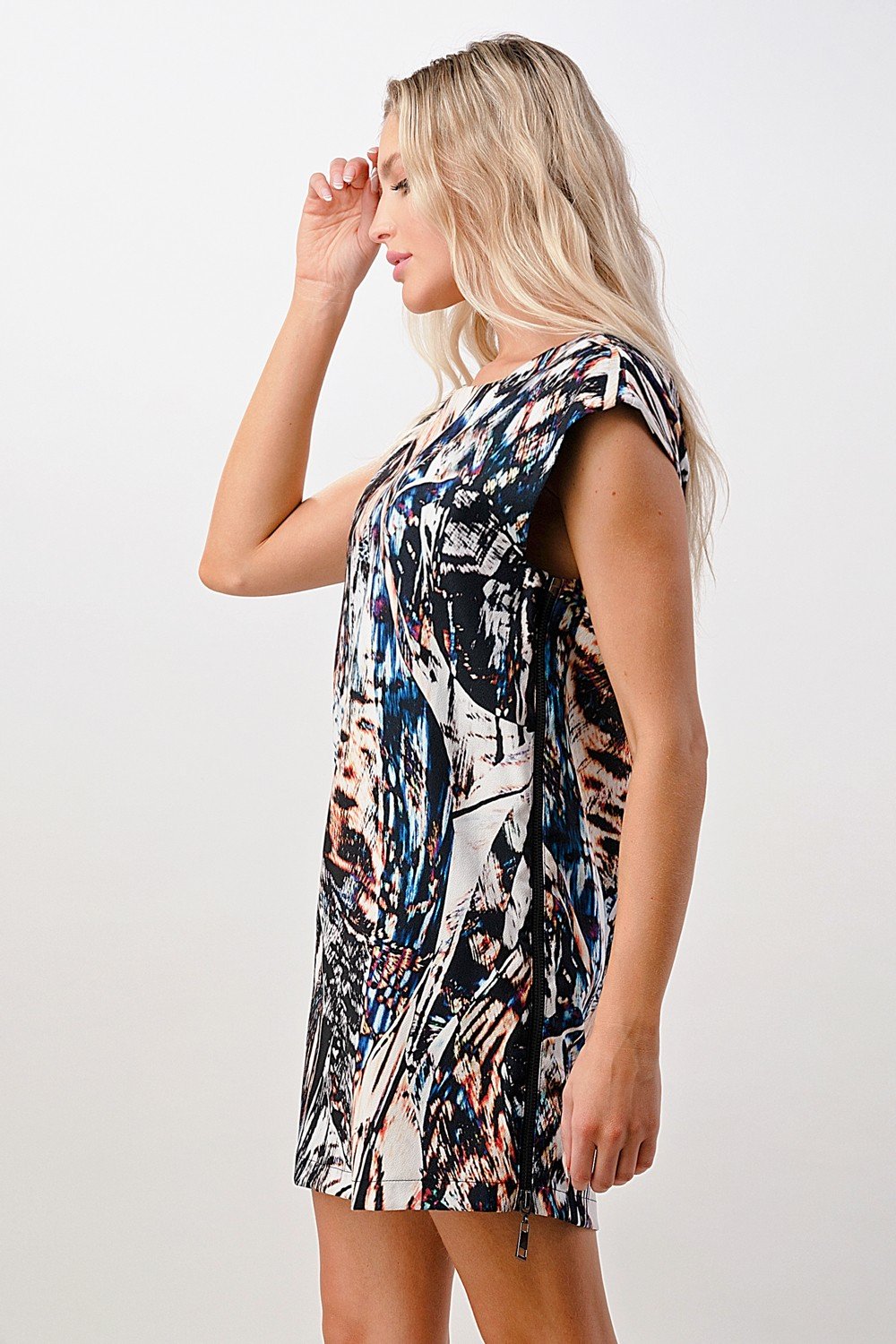 ARROW Abstract Print Cap-Sleeve Mini Dress