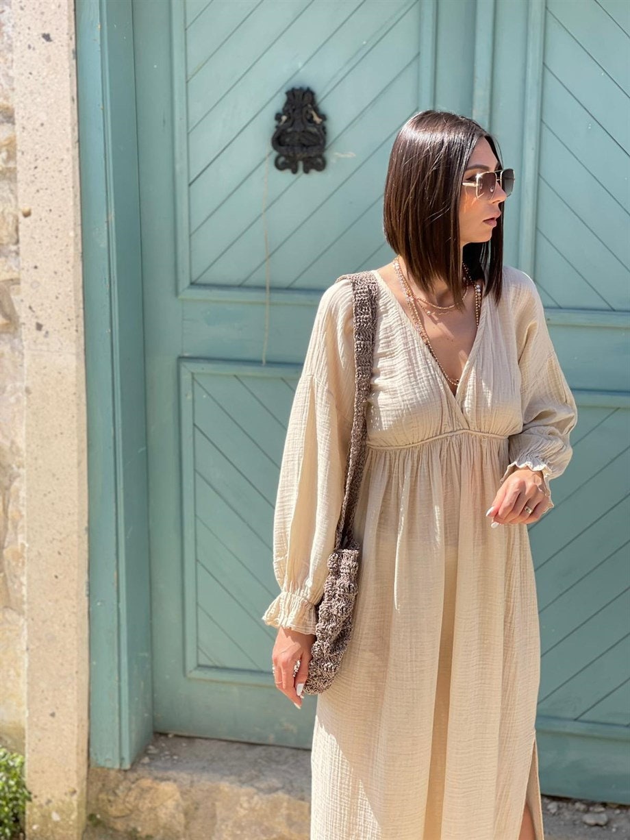 Lilac Long Sleeve Summer Dress