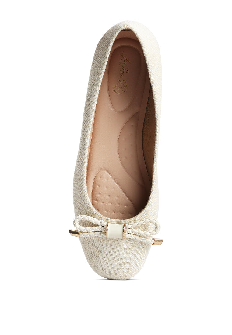 Moi Metallic Embellished Ballerina Flats
