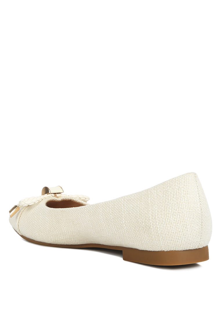 Moi Metallic Embellished Ballerina Flats