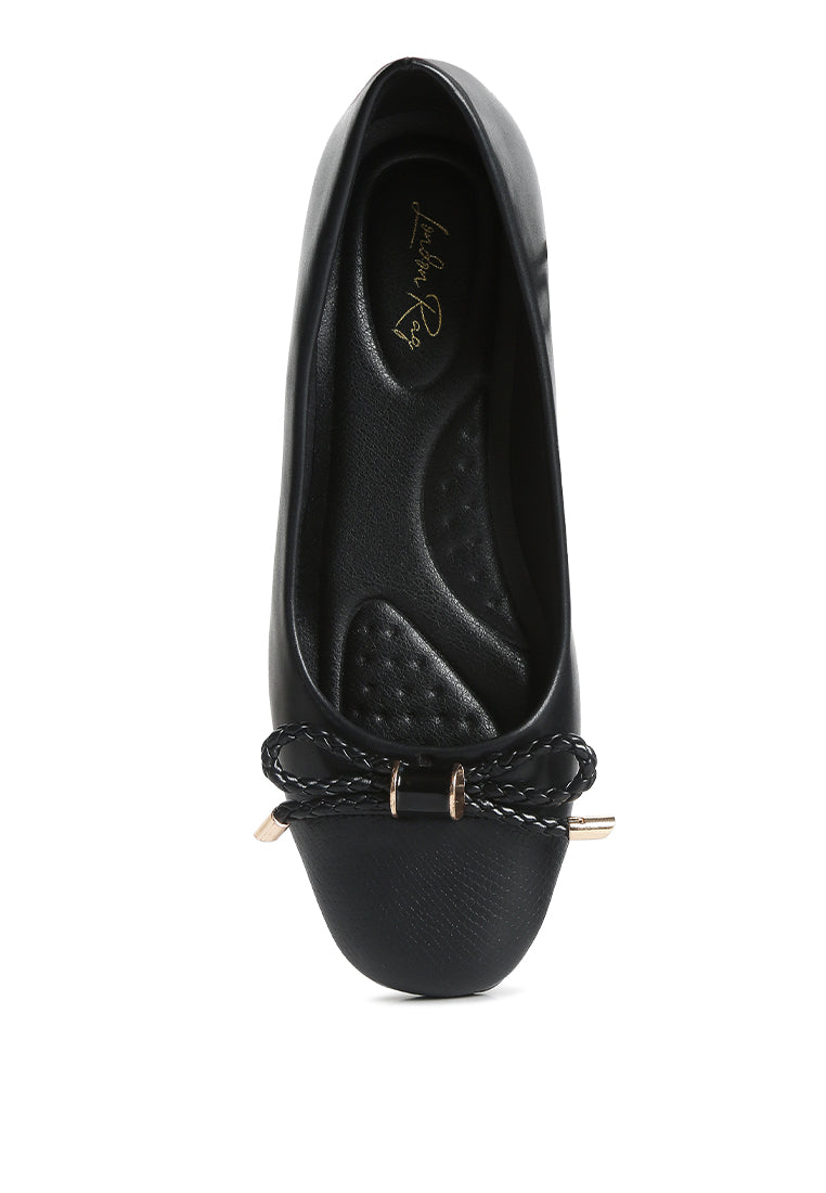 Moi Metallic Embellished Ballerina Flats