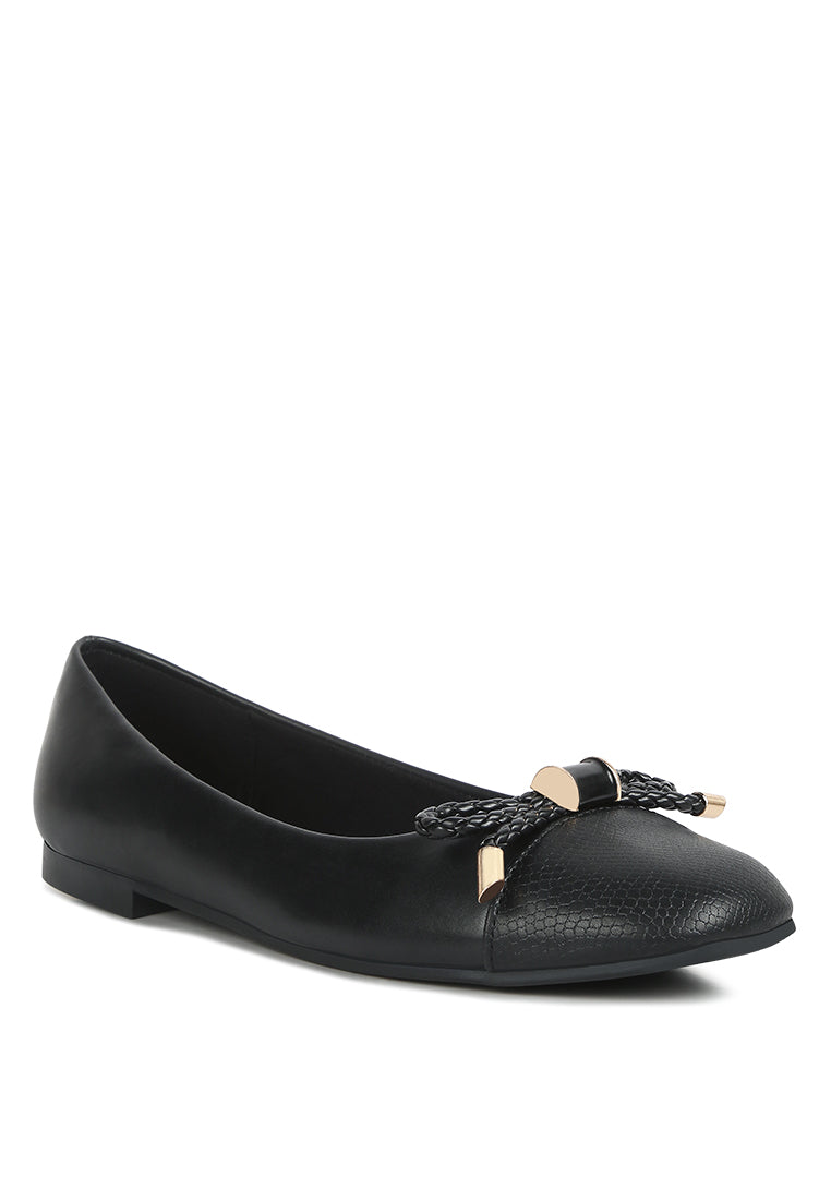 Moi Metallic Embellished Ballerina Flats