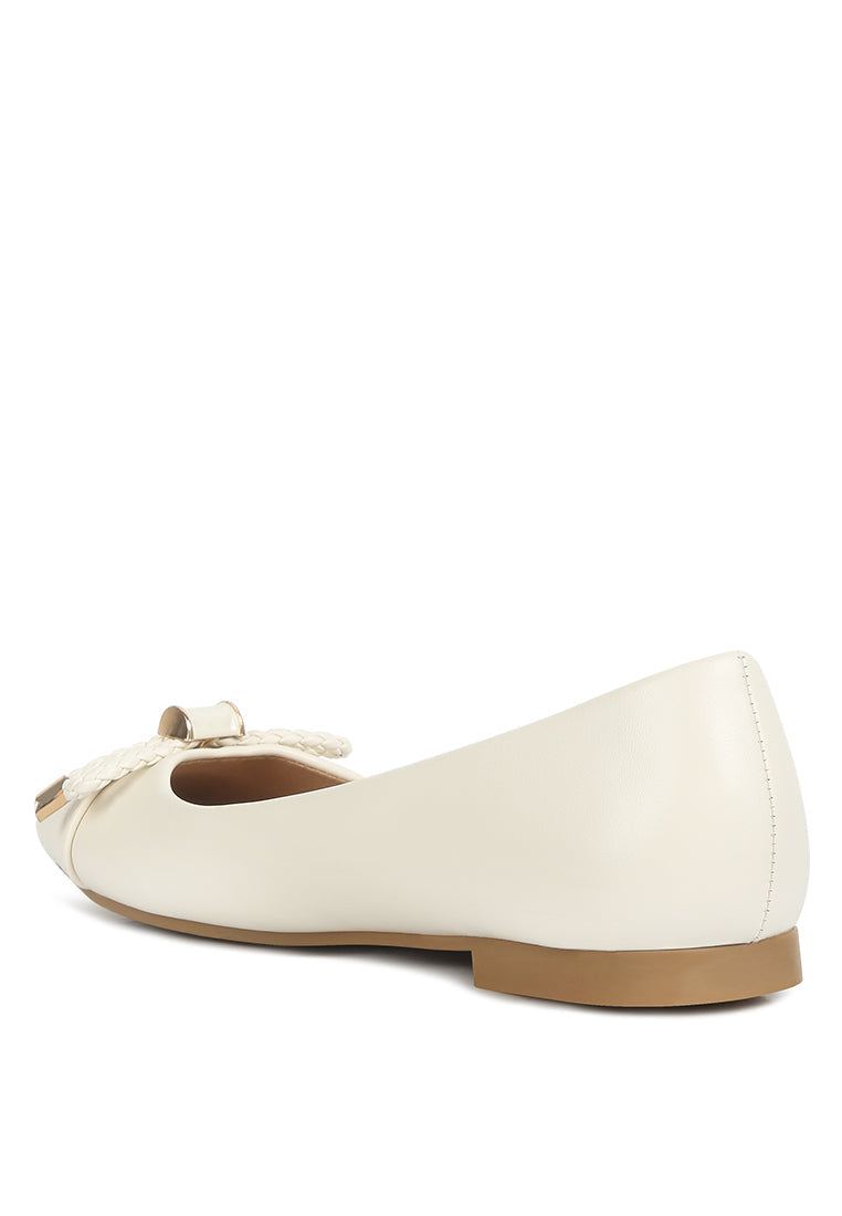 Moi Metallic Embellished Ballerina Flats