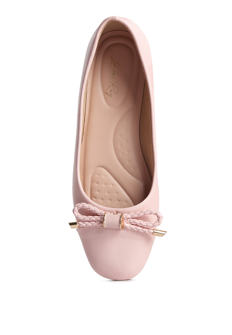 Moi Metallic Embellished Ballerina Flats