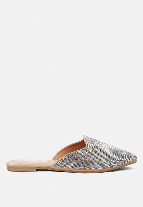 Mulan Rayen Rhinestones Embellished Mules