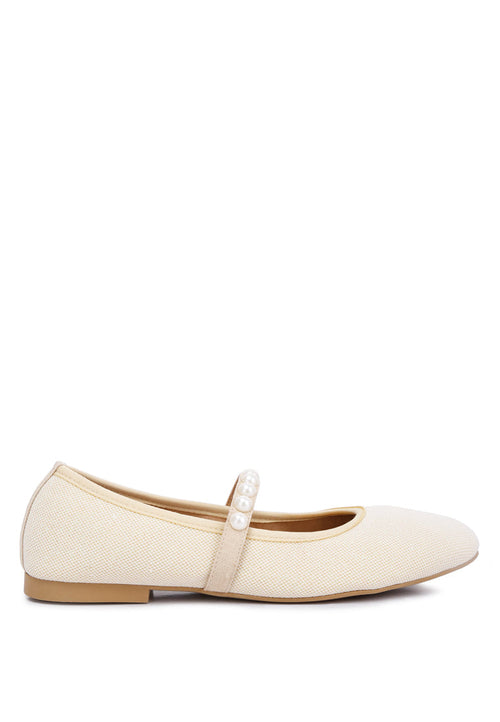 Sassie Pearl Embellished Ballerina Flats