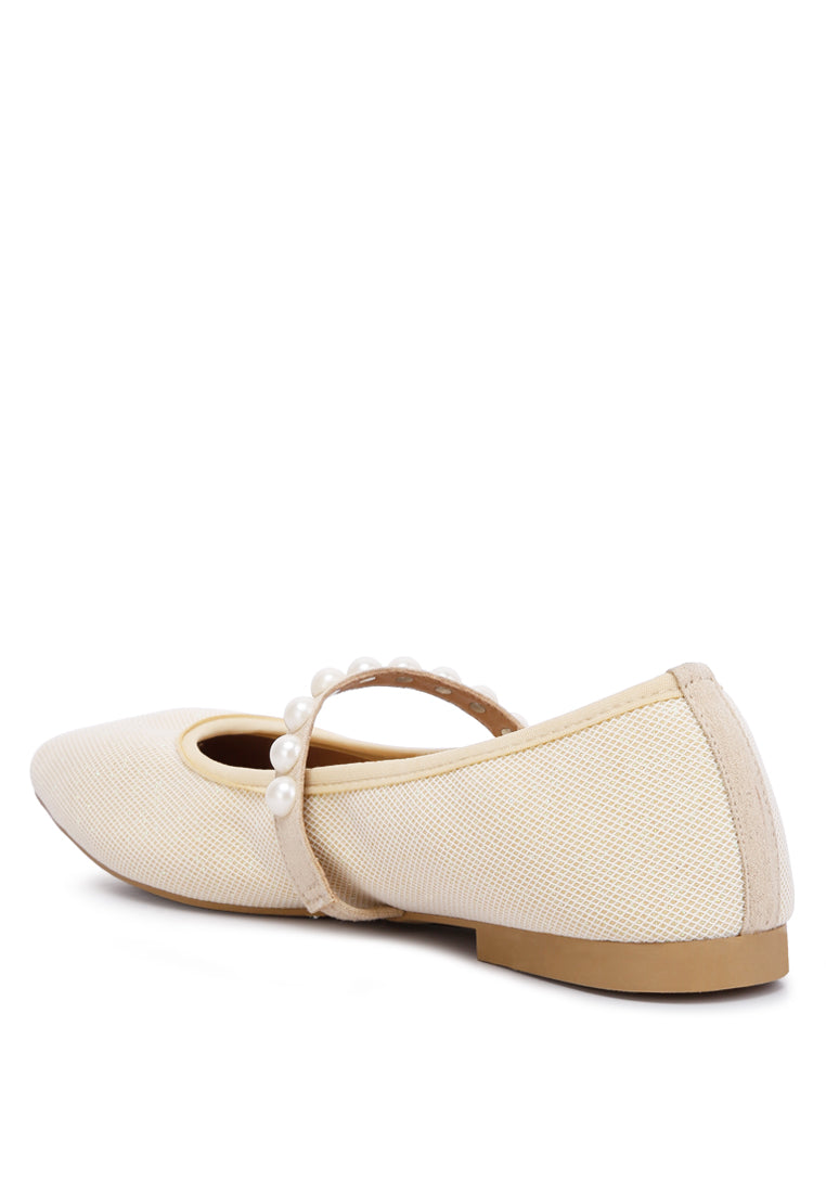 Sassie Pearl Embellished Ballerina Flats