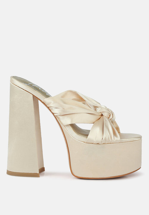 Ruse Strobing Knotted Chunky Platform Heels