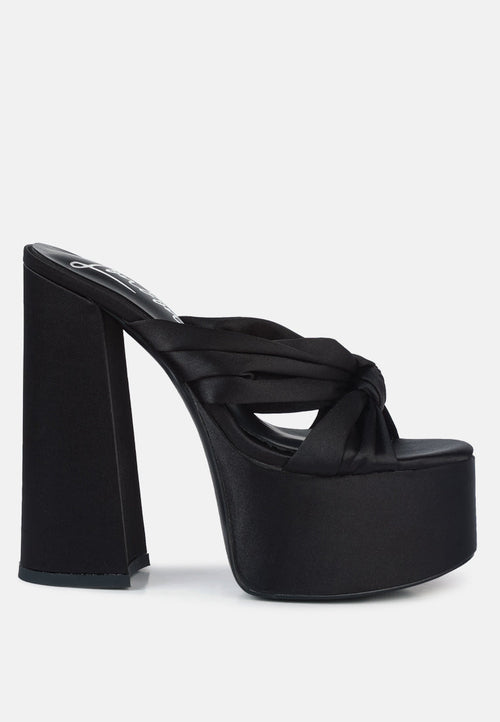 Ruse Strobing Knotted Chunky Platform Heels