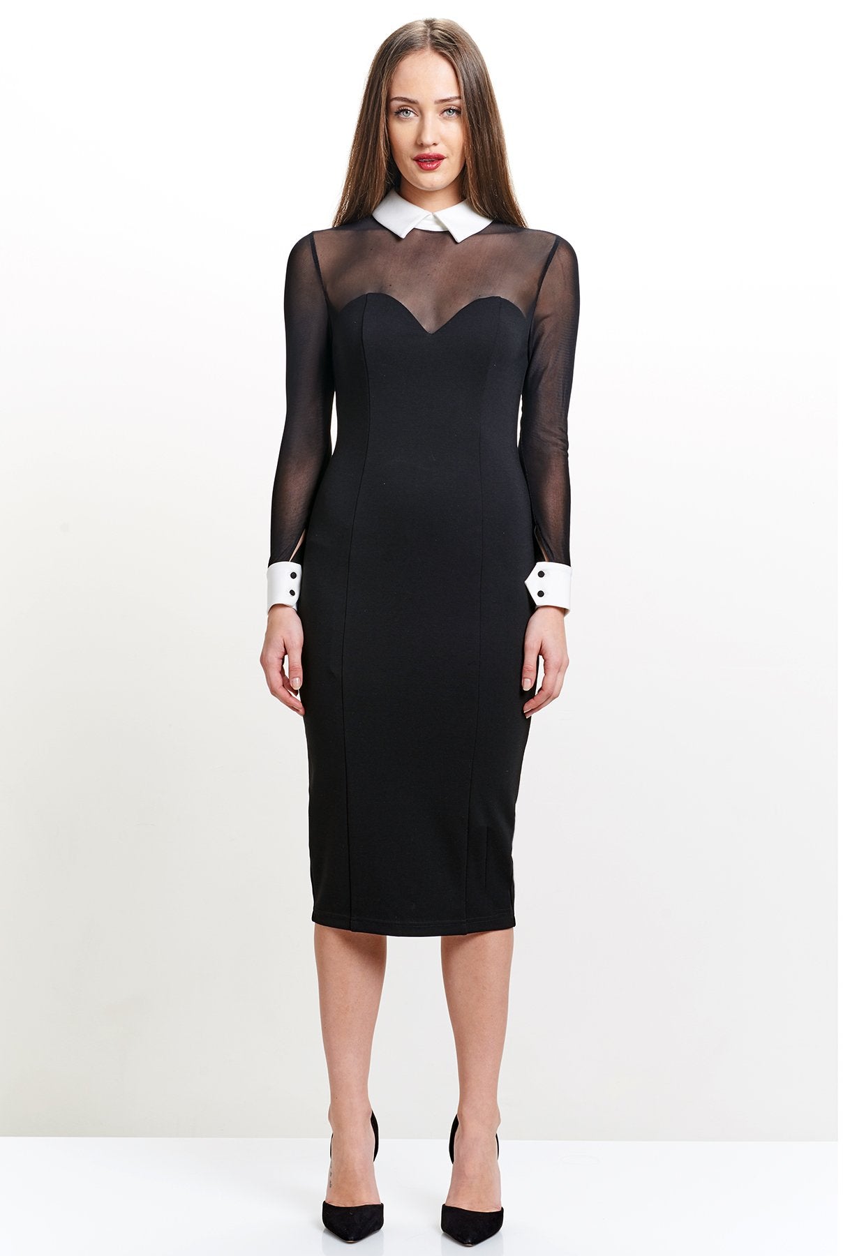 Tuxedo Illusion Sheath Dress