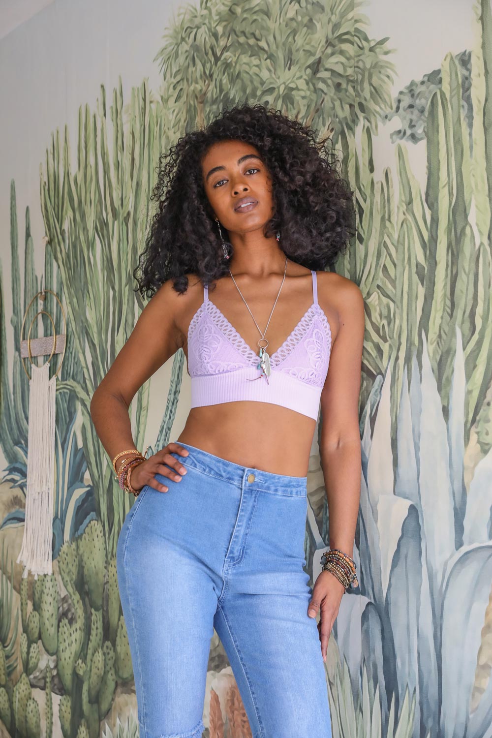 Jane Lee Stretchy Lace Brami Cami Top