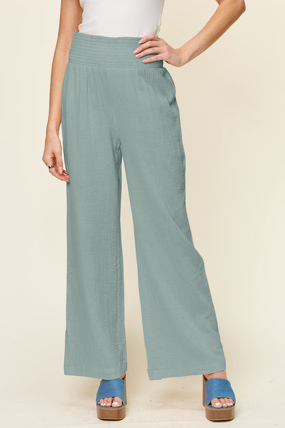 Harbor Ease Smocked Wide Leg Pants