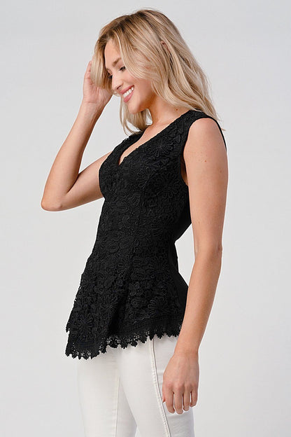 ARROW V-Neck Lace Top
