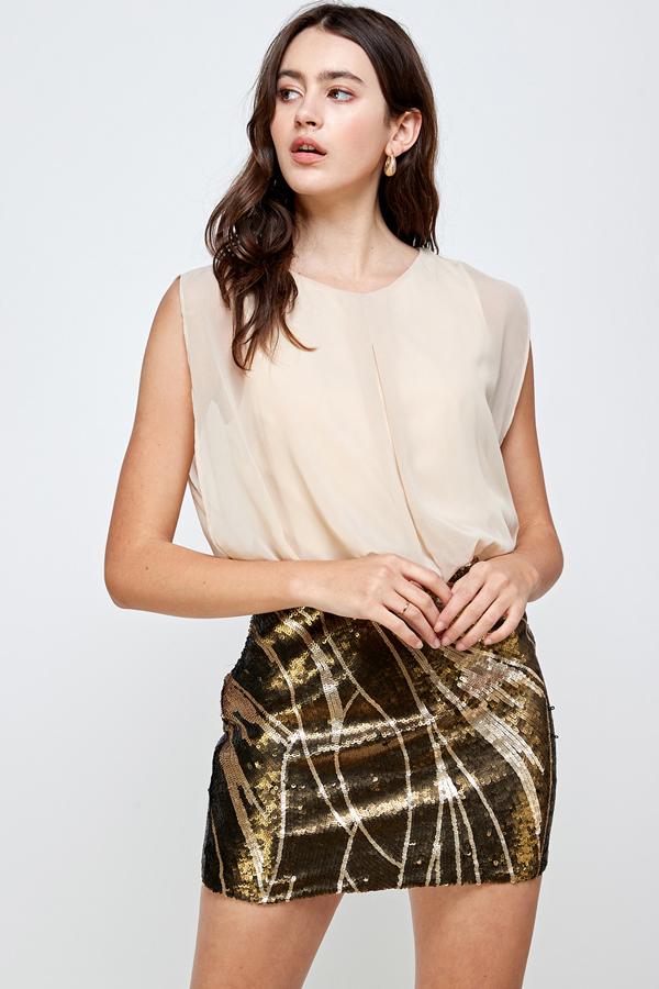 ARROW Sequin Skirt with Sleeveless Blouson Dress