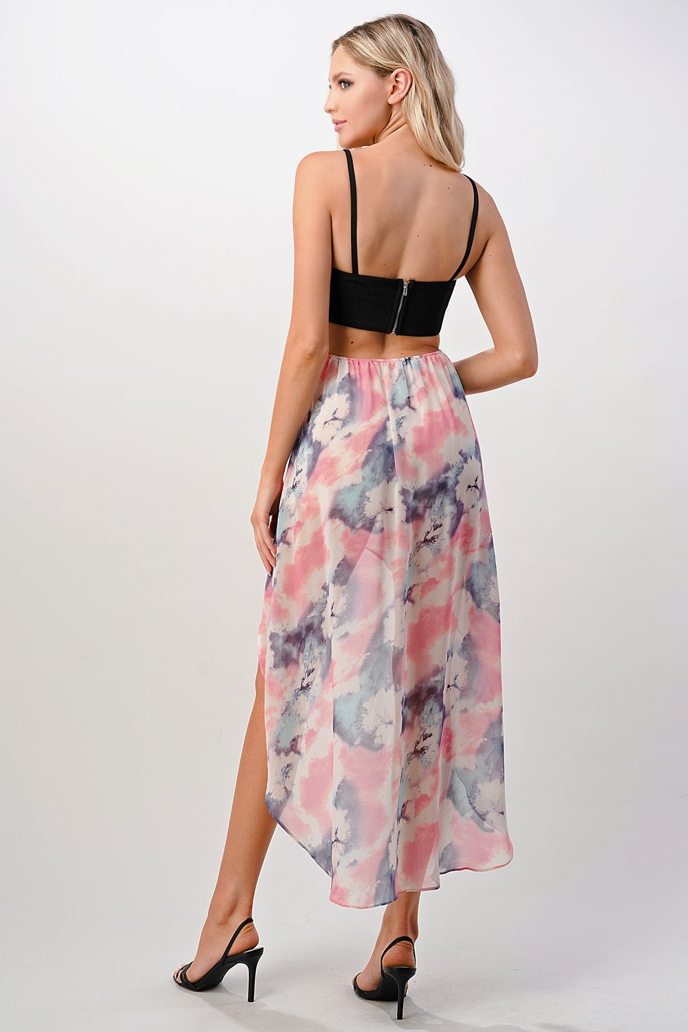 ARROW Strappy Bodice Tie-Dye High-Low Dress