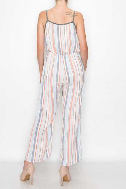 Hera Vee Front Tie Jumpsuit in Orange