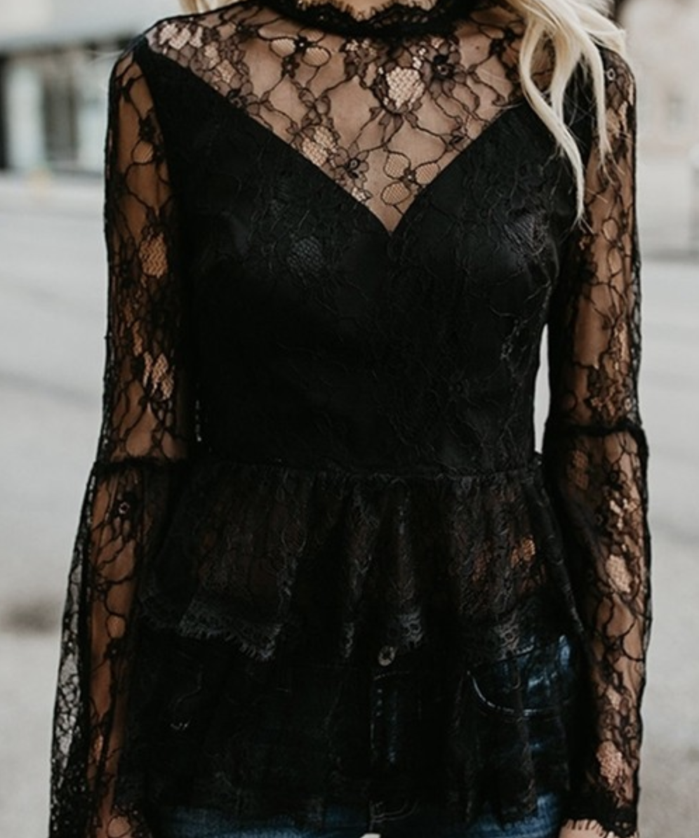 Irene Lace Flare Blouse