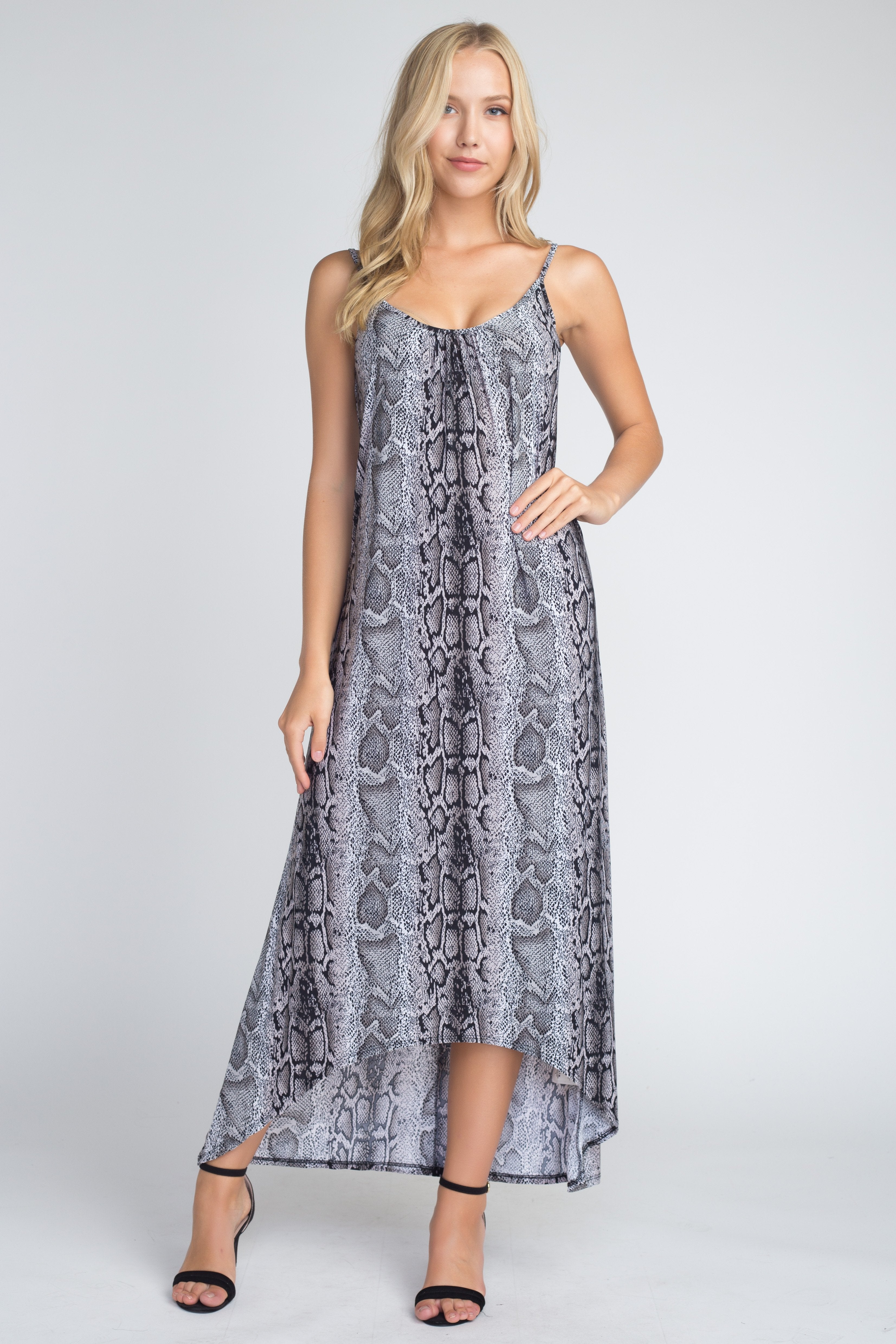 LYNN Snakeskin Maxi Tank Dress