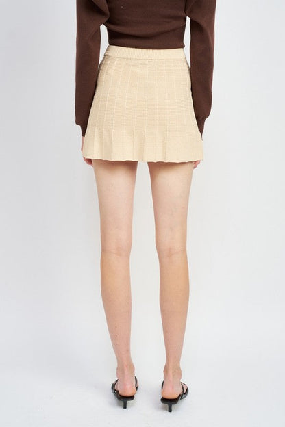 Soft Focus Knit Pleated Mini Skirt
