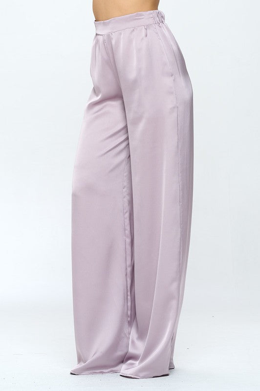 Luna Satin Wide Leg Pants