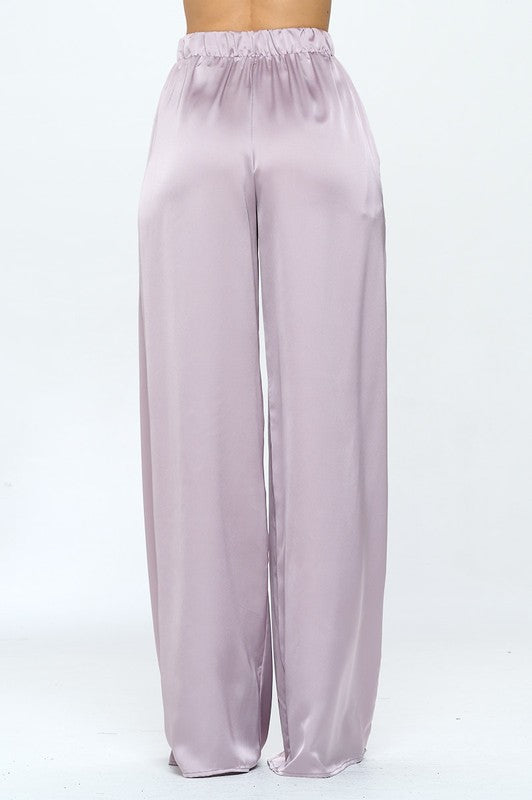 Luna Satin Wide Leg Pants