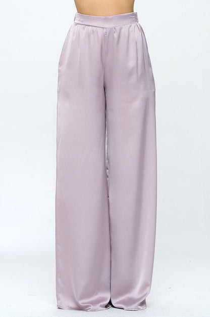 Luna Satin Wide Leg Pants