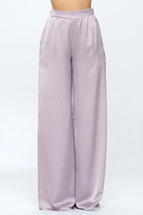Luna Satin Wide Leg Pants