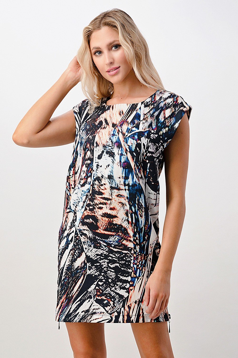 ARROW Abstract Print Cap-Sleeve Mini Dress