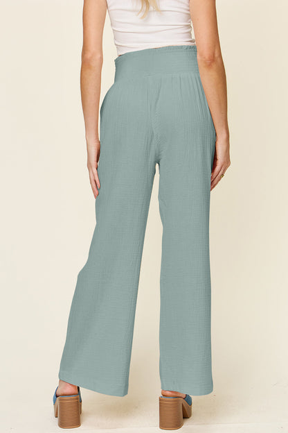 Harbor Ease Smocked Wide Leg Pants