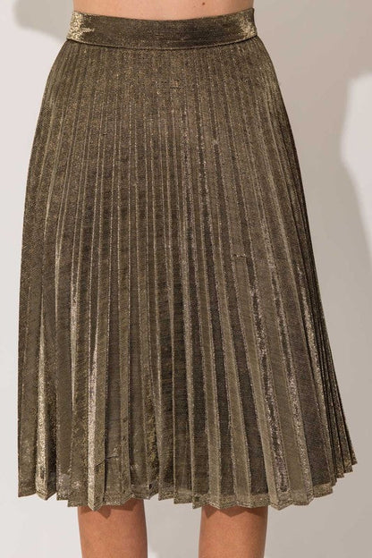 Aurora Gleam Pleated Midi Skirt
