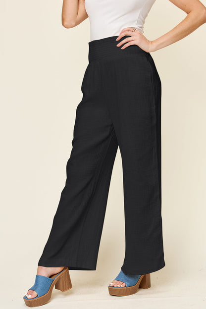 Harbor Ease Smocked Wide Leg Pants