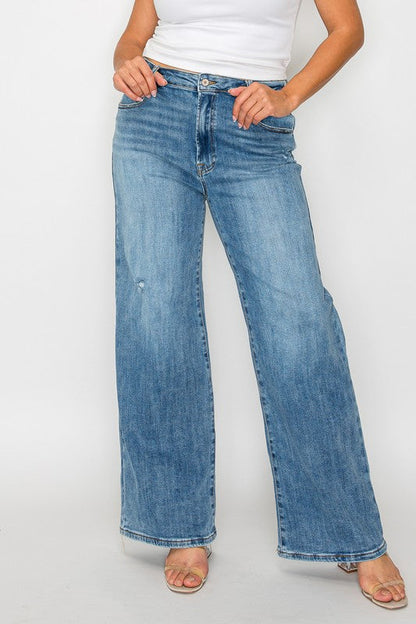 Aria High-Rise Wide Leg Jeans