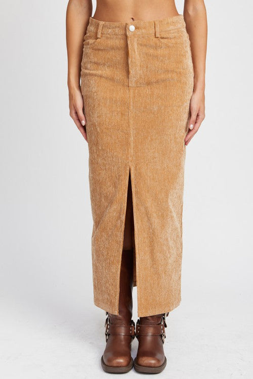 Sierra Ridge Corduroy Midi Skirt