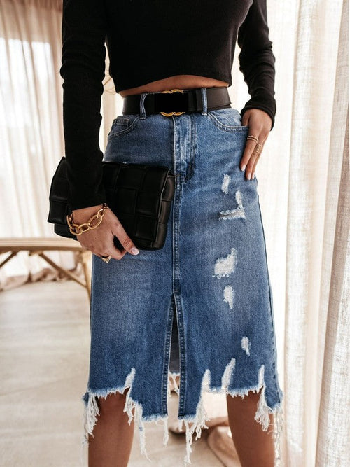 Sophia Ode Denim Midi Skirt