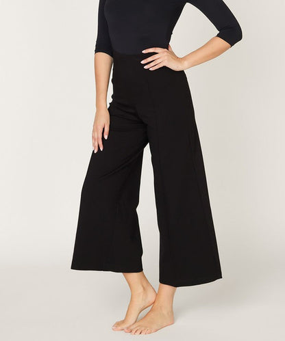 Bamboo Ponte High-Waist Wide Leg Ankle Pant