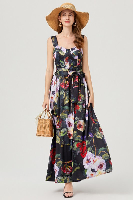 Midnight Garden Floral Maxi Dress