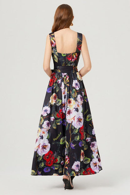 Midnight Garden Floral Maxi Dress
