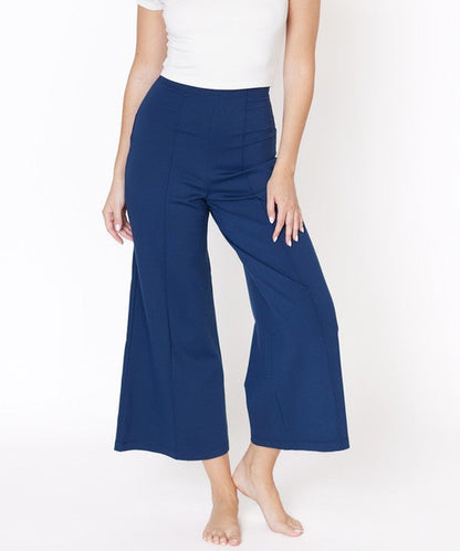 Bamboo Ponte High-Waist Wide Leg Ankle Pant