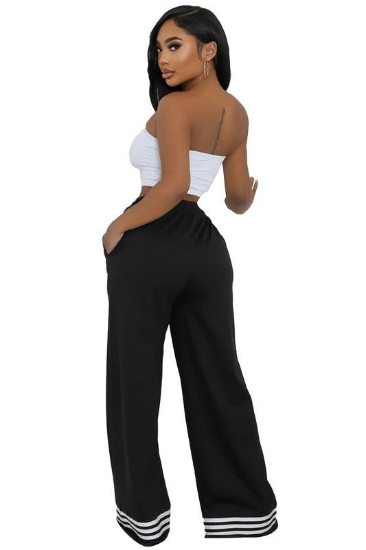 Riley Sport Stripe Wide Leg Pants