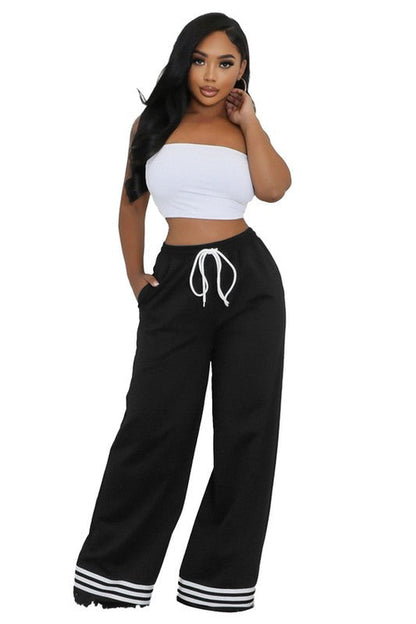 Riley Sport Stripe Wide Leg Pants