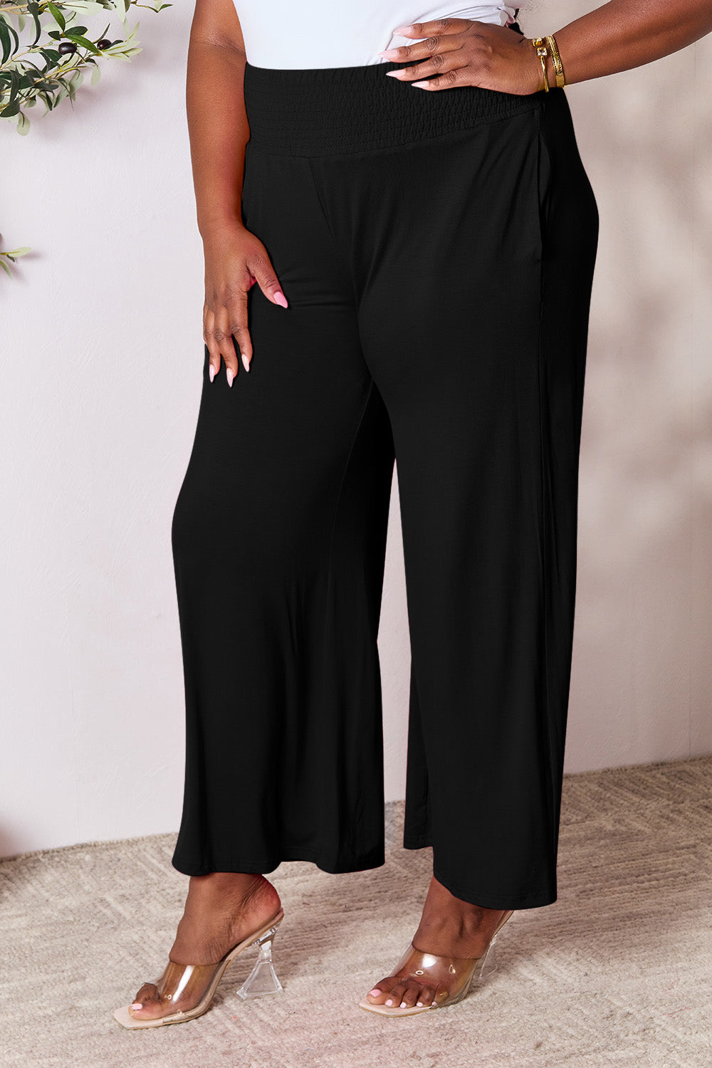 CloudSoft Smocked Waist Wide Leg Pants