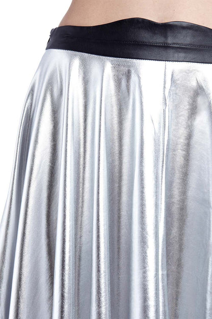 Tammy Scott Metallic Silver Pleated Skirt