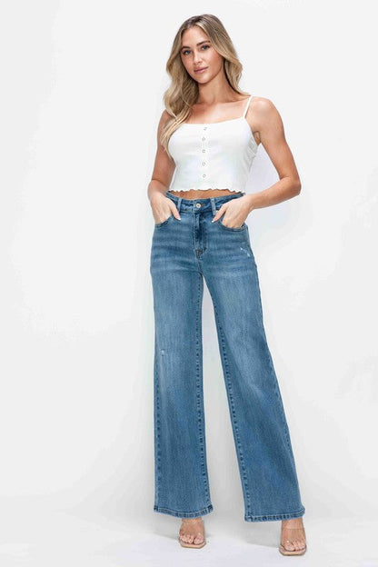 Aria High-Rise Wide Leg Jeans