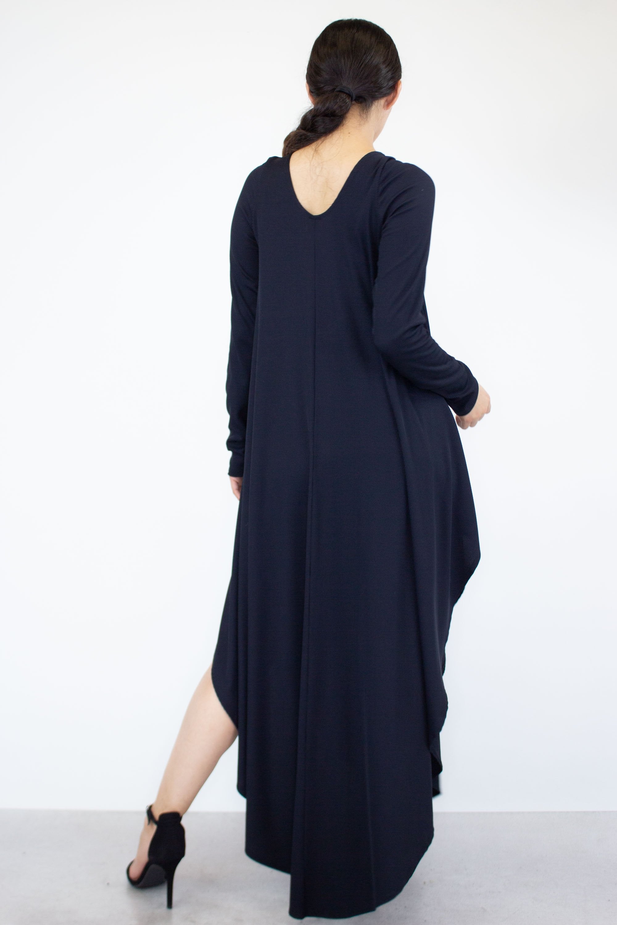 LORI Asymmetric Long Sleeve Maxi Dress