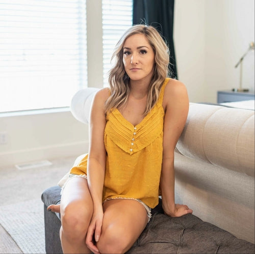 Swiss Dot V-Neck Lace Tank
