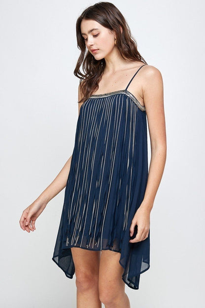 ARROW Flowy Sleeveless Dress with Metallic Accents