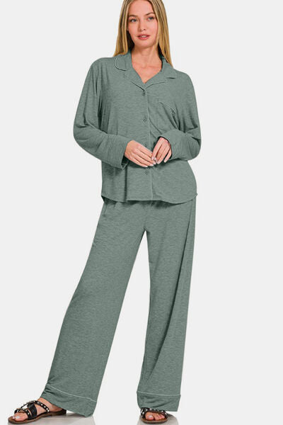 Willow Ease Button-Front Lounge Set